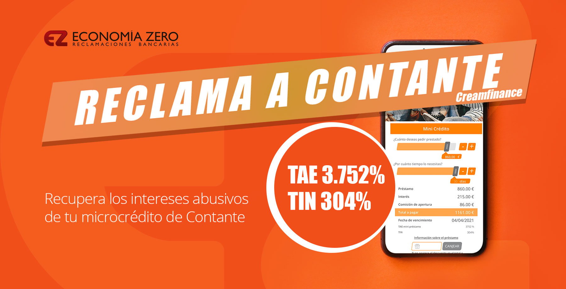 Cómo reclamar a Contante con Economía Zero