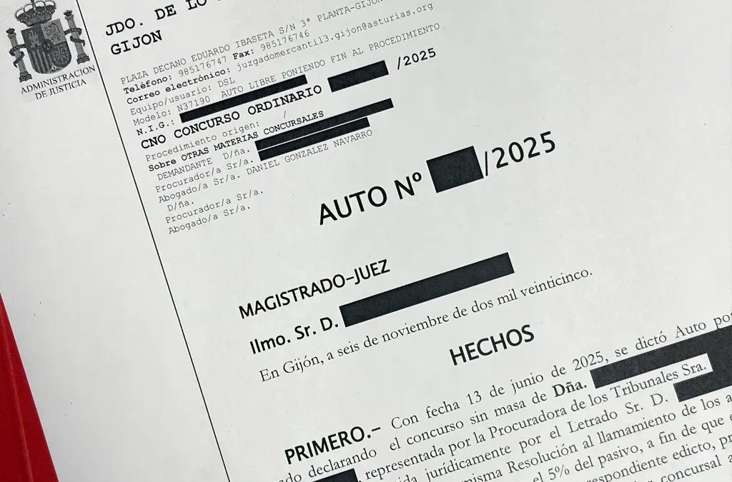 Segunda Oportunidad en Asturias: exoneración concedida en Gijón