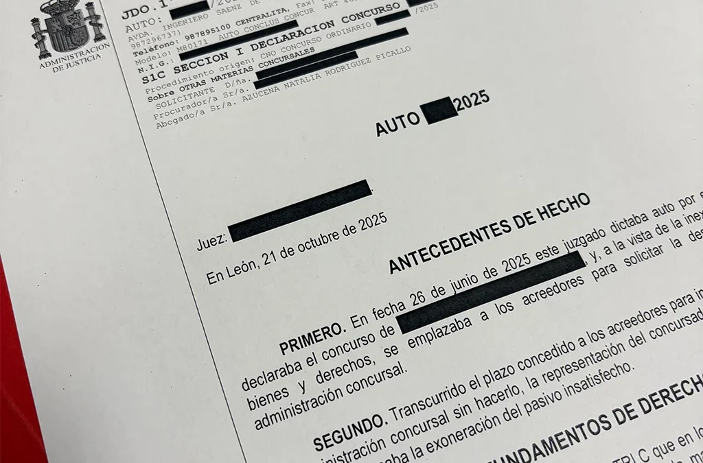 Segunda Oportunidad en León: el Juzgado concede la exoneración definitiva de deudas