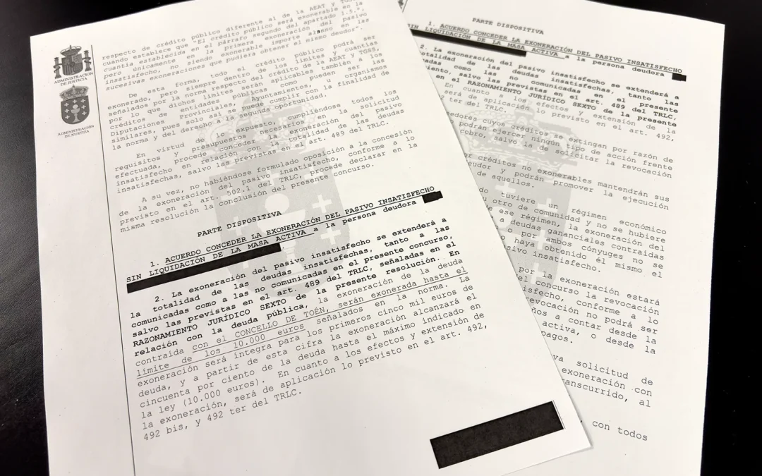 Un matrimonio cancela más de 51.000 euros de deuda en Ourense con la Ley Segunda Oportunidad