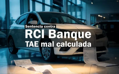 RCI Banque TAE mal calculada: condenada a devolver 4.541€
